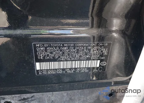 2019 Lexus Gs 350 F Sport из США, поврежденный, VIN JTHBZ1BL0KA017002